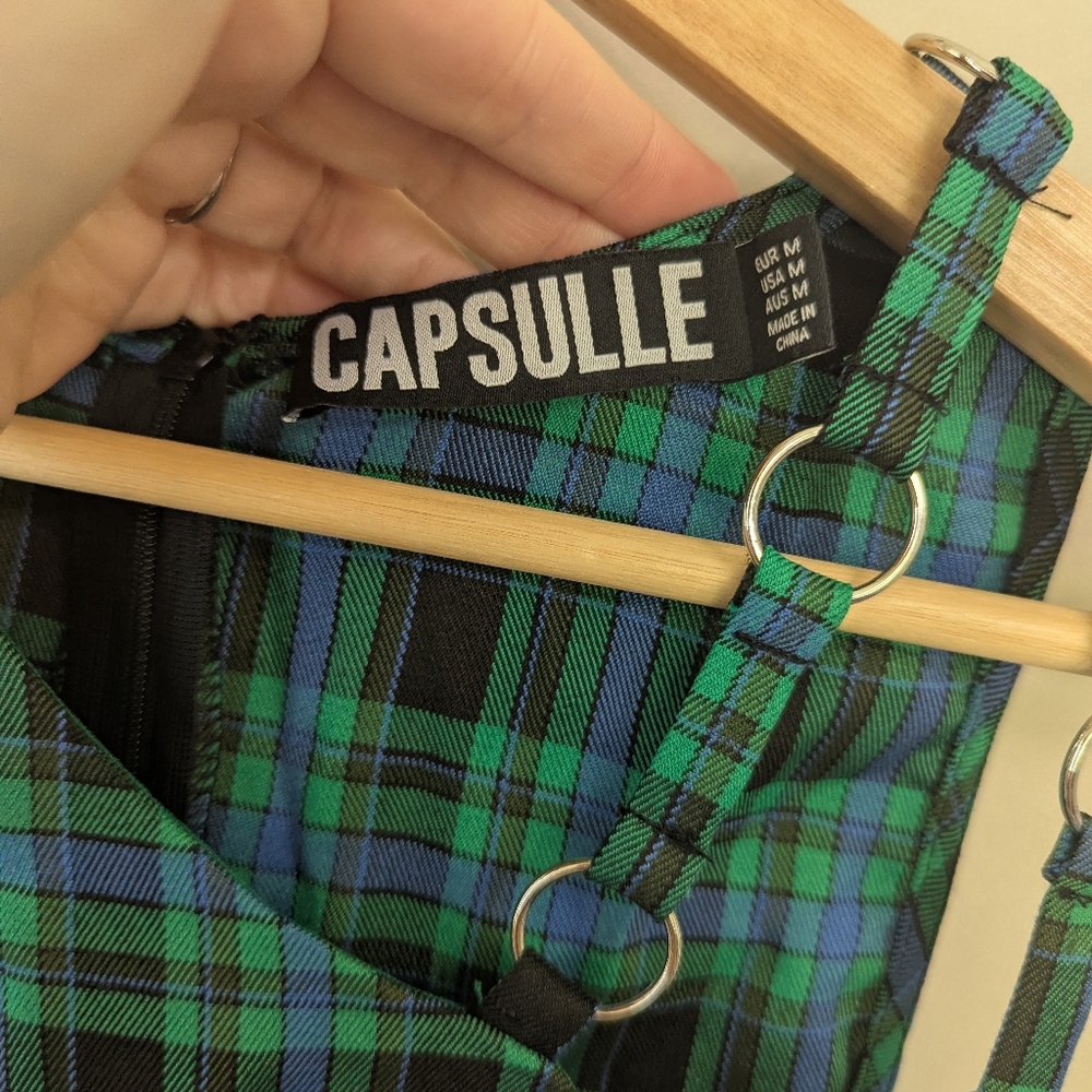 Capsule Dolls Kill Plaid O-ring Bodysuit Festival Rave ALT - Picture 4 of 8